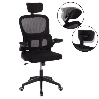 OFFICE CHAIR BASTON HM18236.01 BLACK MESH FABRIC & PP FRAME 64x60x117-127Hcm.