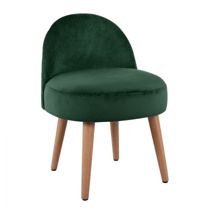 Stool with back Yasmine Cypress Green color HM8395.03 Velvet 47x43x63,5cm