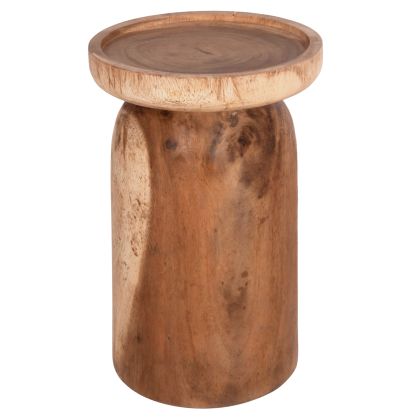 SIDE TABLE LOKI HM9899.11 SOLID SUAR WOOD IN NATURAL Φ30x50Hcm.
