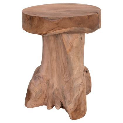 SIDE TABLE LOGG HM9351.11 SOLID TEAK NATURAL COLOR Φ35X45Hcm