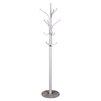 FLOOR STANDING HANGER HM9573.02 METALLIC 13 HANGING POSITIONS-WHITE Φ37x180Hcm.