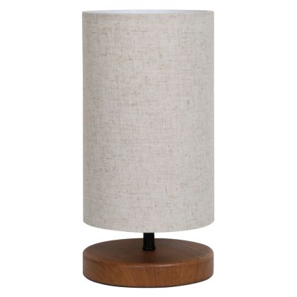 TABLE LAMP HM7596.02 BROWN BASE, ECRU WICKER CAP
