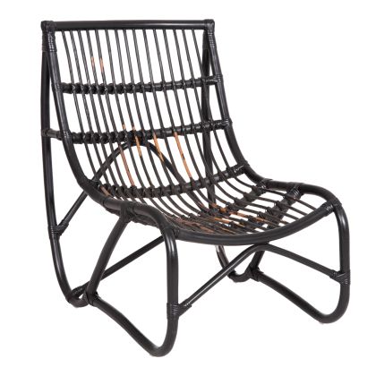 ARMCHAIR GRINN HM9815.02 RATTAN RODS IN BLACK COLOR 56.5x73.5x79.5H --B' GRADEcm.