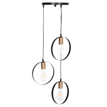 CEILING PENDANT 3-LIGHT LAMP KRENT HM7426.11 BLACK-GOLD Φ23,5x132Hcm.