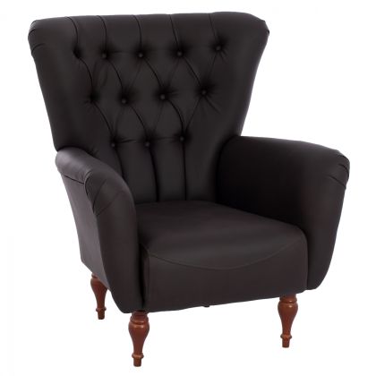 HM9217.03 bergere, честърфийлд стил, кафяв PU, 87x88x100