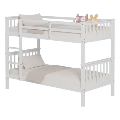 BUNK BED FOR CHILDREN LANTAI HM682.03 PINE WOOD IN WHITE-MATTRESSES 190x90cm