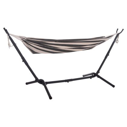 HAMMOCK CRAVE HM6304.03 ANTHRACITE METAL FRAME-BLUE FABRIC WITH WHITE STRIPES 265x93x105Hcm.