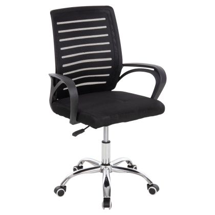 OFFICE CHAIR TRAIL HM1192 BLACK MESH-CHROMED METAL LEG 64x55x98,5Hcm.