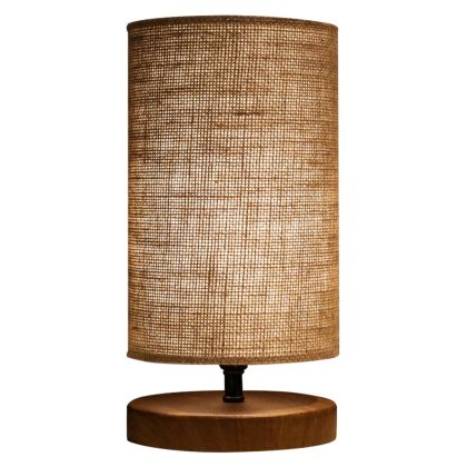 TABLE LAMP HM7596.01 BROWN BASE, SAND COLORED WICKER CAP
