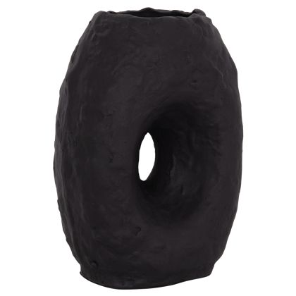 DECORATIVE TABLE VASE NAMENTIS HM4673.01L TERRACOTA IN BLACK COLOR--26.5x16x36.5Hcm.