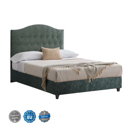 Bed MALENA HM647.27, green NUBUCK-type fabric, 120x200cm