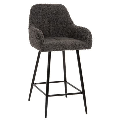 БАР СТОЛ СРЕДНА ВИСОЧИНА STRIKE HM8592.01 СИВ ПЛАТ ТЕДИ-ЧЕРНИ МЕТАЛНИ КРАКА 50x50x94,5Hcm.