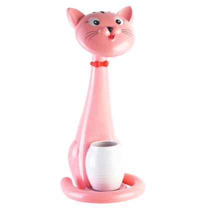 KIDS DESK LAMP LED BADOO CAT FIGURE HM4457.05 PINK ABS-WITH PEN HOLDER