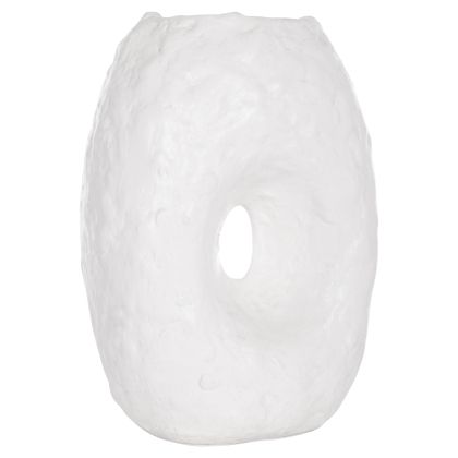 DECORATIVE TABLE VASE NAMENTIS HM4673.02L TERRACOTA IN WHITE COLOR--26.5x16x36.5Hcm.