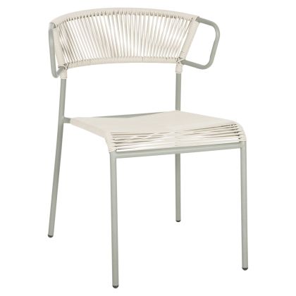 CHAIR SUKI HM6053.05 METAL AND SYNTHETIC RATTAN IN LIGHT GREEN COLOR 54x62x80Hcm.