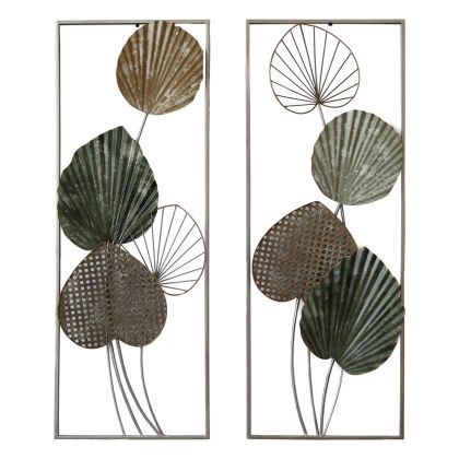 METAL WALL DECORATION HM7173 SILVER GREEN 31x5x89,5 cm.