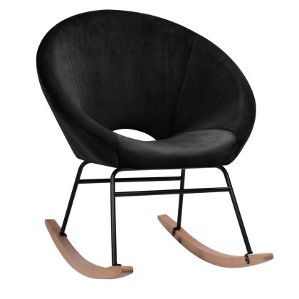 Rocker velvet armchair HM8399.04, black, 76x86x76 cm.