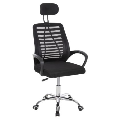 OFFICE CHAIR TRAIL2 HM1193 BLACK MESH-CHROMED METAL LEG 62x59x120Hcm.