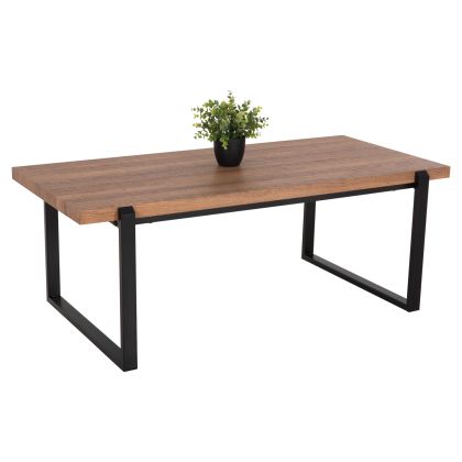 COFFEE TABLE SHABEN HM9585.04 MDF IN WALNUT TABLETOP-BLACK METAL BASE 120x56X45Hcm.