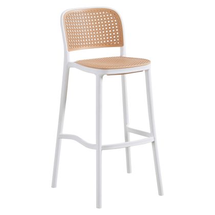 BAR STOOL HM5939.01 POLYPROPYLENE WHITE-BEIGE 41x53x103Hcm.
