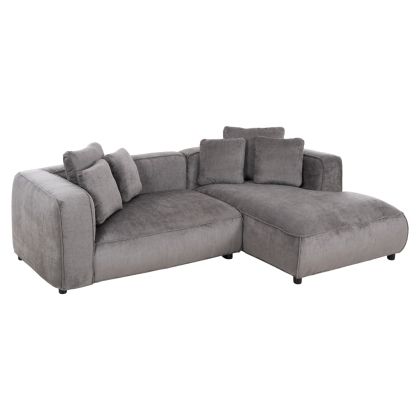 CORNER SOFA 3-SEATER GRACE HM3280.03R GREY FABRIC 252x105-160x70-90Hcm.