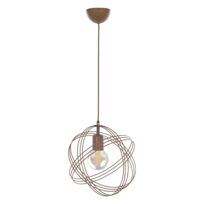 HM7505.02 Pendant ceiling lamp, copper color, one bulb, "hat" made of copper rings