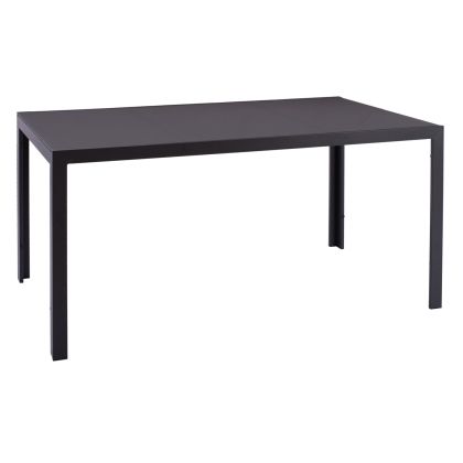 METALLIC TABLE IN GREY WITH GREY GLASS 150x90x75cm HM5767.01