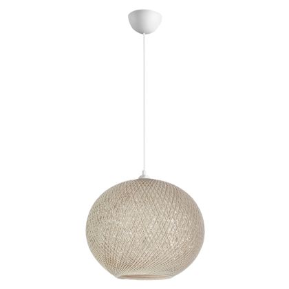 PENDANT CEILING LAMP HM7626.02 BEIGE SPHERE, KNITTED ROPE, INDOORS