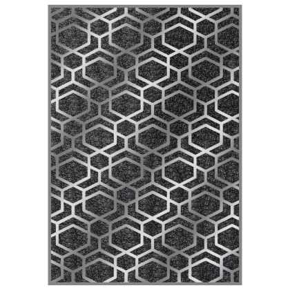 HM7676.31 80X150см, килим JOSIANE, сиво-сребристо, ресни