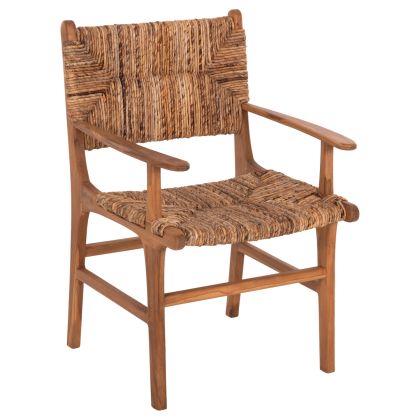 ARMCHAIR PROFESSIONAL SOL ΗΜ9400.11 SOLID TEAK WOOD AND RUSH-MATT 57.5x59x87H cm.