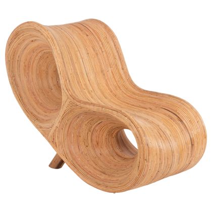 КРЕСЛО CURVY LOUNGE HM9645.01 РАТАН В ЕСТЕСТВЕН ЦВЯТ 63x128x97Hcm.