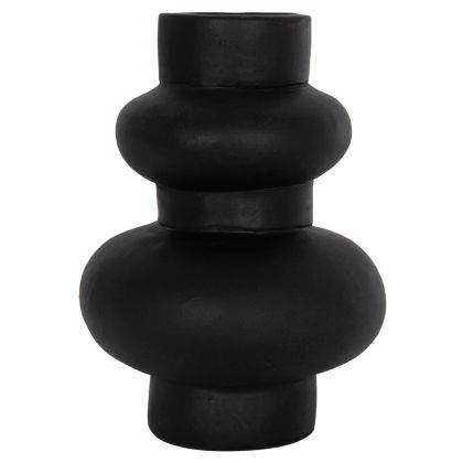 TABLE DECORATIVE VASE LEMA HM4664.01M TERRACOTA IN BLACK--Φ22x29Hcm.