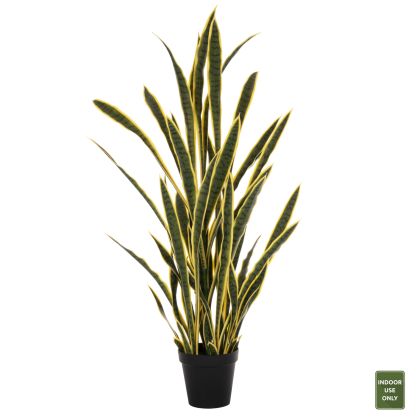 DECORATIVE SYNTHETIC PLANT IN POT HM7994.01 SANSEVIERIA GREEN-YELLOW 150Hcm.