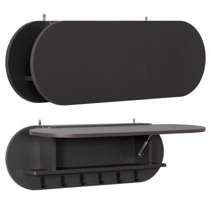 ENTRYWAY HANGER WITH CABINET SHELF STOR HM18078.03 MELAMINE IN DARK GREY 84x15.5x28.5Hcm.