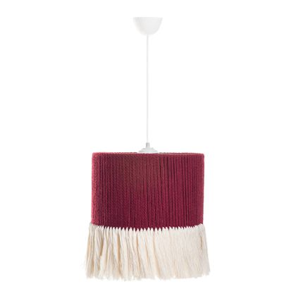 CEILING PENDANT HM7653.06, MAROON-WHITE, ROPE, Φ30x80H