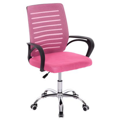 OFFICE CHAIR TRAIL HM1192.35 PINK MESH-CHROMED METAL LEG 62x51x98Hcm.