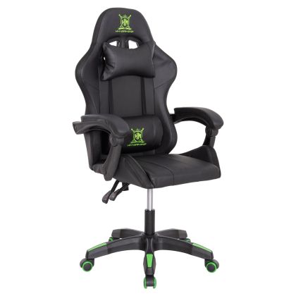 GAMING ARMCHAIR DARREN HM1203.03 BLACK-GREEN PVC 58.5x100x120Hcm.