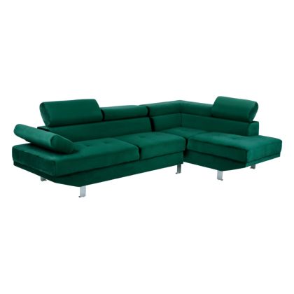 Ъглов Диван FAITH Forest Green кадифе HM3156.01 254x79-160x70-84 см