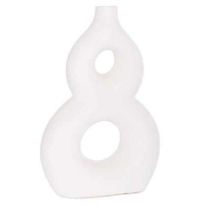 TABLE DECORATIVE VASE FIORIN HM4666.02S TERRACOTA IN WHITE--21x7.5x31Hcm.