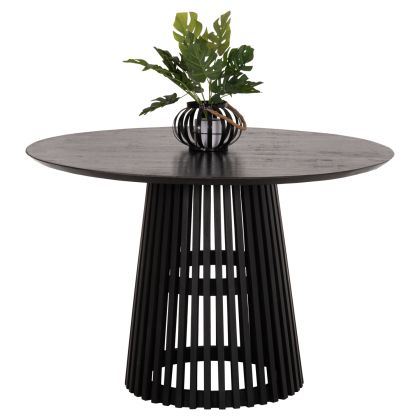 DINING TABLE ROUND FRANTZ HM9388.02 MINDI WOOD IN BLACK Φ118x79Hcm.