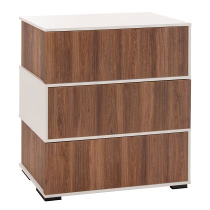 SHOE RACK 3 LEVELS MIRABELL HM8938.11 MELAMINE IN WALNUT-WHITE 90Χ30Χ93Hcm.
