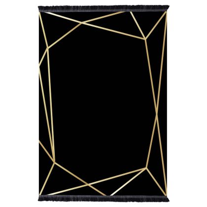 HM7675.30-160X230cm, JOSIANE black-gold carpet, fringes