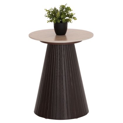 SIDE TABLE CATER HM18322 CERAMIC TOP WITH TRAVERTINE STONE LOOK--MDF BASE Φ45x56Hcm.