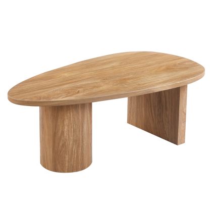 COFFEE TABLE OVAL ALPER HM18327 MDF IN SONAMA COLOR 110x60x40Hcm.