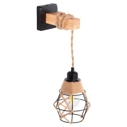 WALL SCONCE KINAN HM4466 METAL-ROPE 15.5x21x44Hcm.