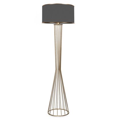 FLOOR STANDING LAMP HM7580.01 GOLDEN BEAM PILLAR, DARK GREY CAP