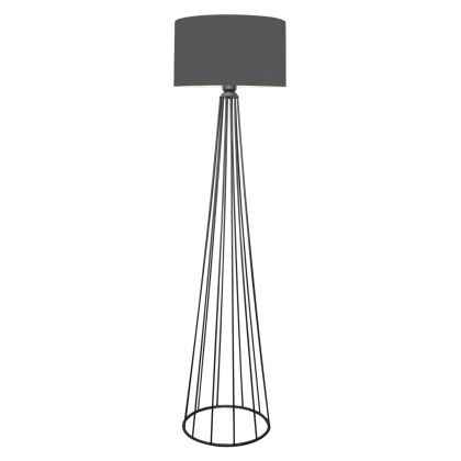 FLOOR STANDING LAMP HM7581.01 BLACK PILLAR, DARK GREY CAP