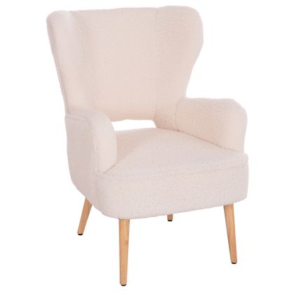 ARMCHAIR MYLIE HM8394.23 WHITE BOUCLE FABRIC 66x76x90Hcm.