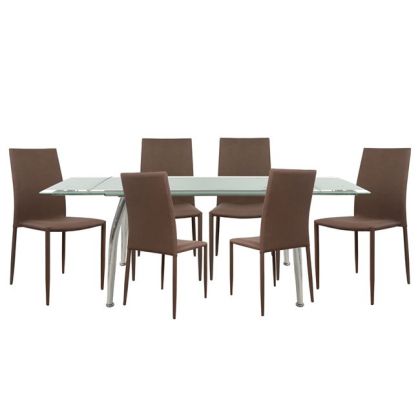 Set dining table 7 pieces Table Loca 170x80- Teta Brown HM10009.03