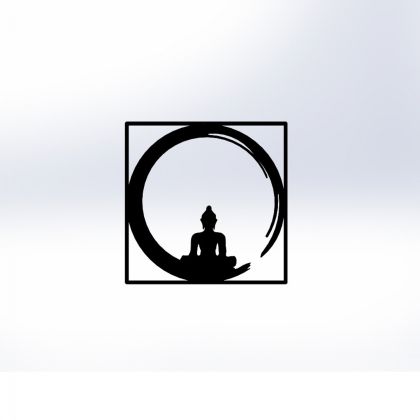 WALL DECORATION 100% METALLIC BLACK BUDDHA FIGURE 50X50 HM7210